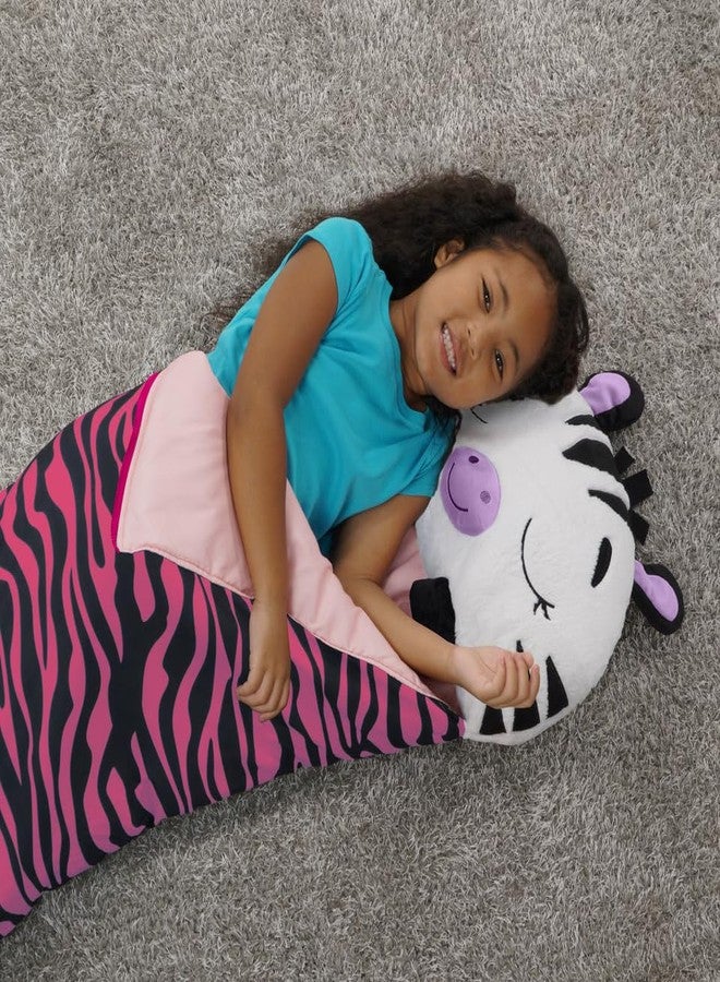 Happy Nappers Pillow & Sleepy Sack Zinnia Zebra- Comfy, Cozy, Compact, Super Soft, Warm, All Season, Sleeping Bag with Pillow- Medium 54” x 20” - Image 5